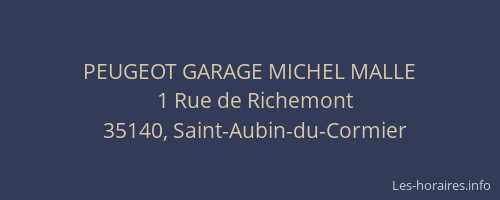 PEUGEOT GARAGE MICHEL MALLE