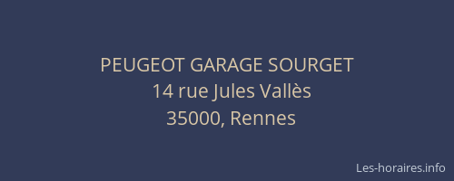 PEUGEOT GARAGE SOURGET