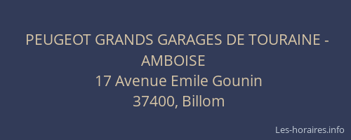 PEUGEOT GRANDS GARAGES DE TOURAINE - AMBOISE