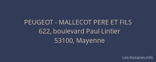 PEUGEOT - MALLECOT PERE ET FILS
