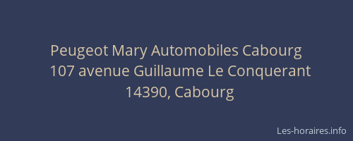 Peugeot Mary Automobiles Cabourg