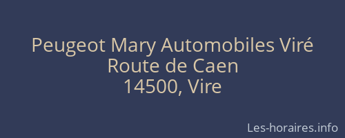 Peugeot Mary Automobiles Viré