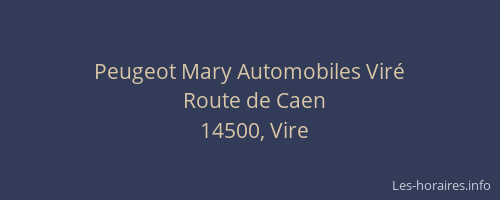 Peugeot Mary Automobiles Viré