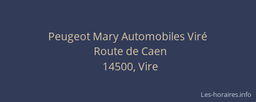 Peugeot Mary Automobiles Vir&eacute;