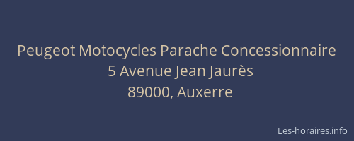 Peugeot Motocycles Parache Concessionnaire