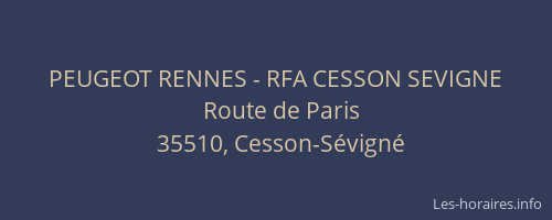 PEUGEOT RENNES - RFA CESSON SEVIGNE