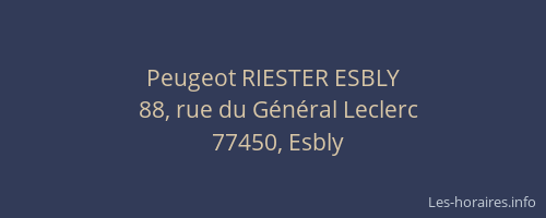 Peugeot RIESTER ESBLY