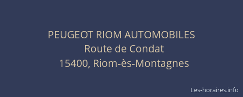 PEUGEOT RIOM AUTOMOBILES