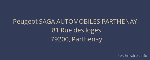 Peugeot SAGA AUTOMOBILES PARTHENAY