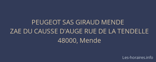 PEUGEOT SAS GIRAUD MENDE
