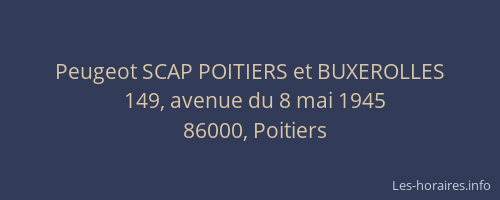 Peugeot SCAP POITIERS et BUXEROLLES
