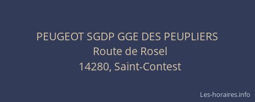 PEUGEOT SGDP GGE DES PEUPLIERS