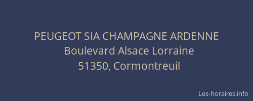 PEUGEOT SIA CHAMPAGNE ARDENNE