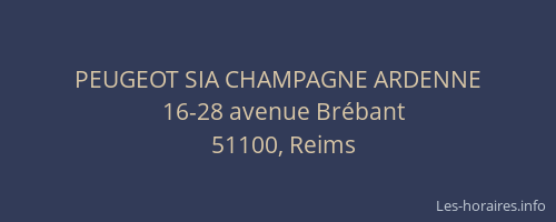 PEUGEOT SIA CHAMPAGNE ARDENNE