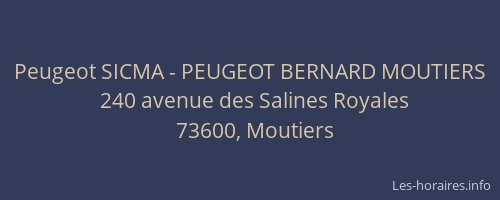 Peugeot SICMA - PEUGEOT BERNARD MOUTIERS