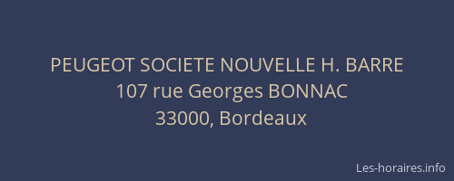PEUGEOT SOCIETE NOUVELLE H. BARRE