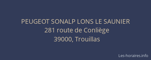 PEUGEOT SONALP LONS LE SAUNIER