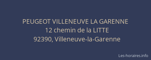 PEUGEOT VILLENEUVE LA GARENNE