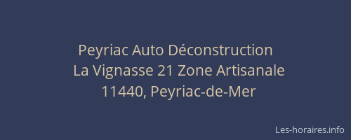 Peyriac Auto D&eacute;construction