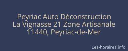 Peyriac Auto Déconstruction