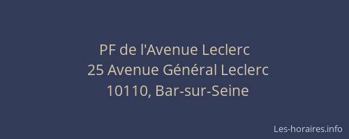 PF de l'Avenue Leclerc