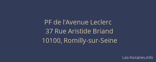 PF de l'Avenue Leclerc
