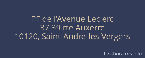PF de l'Avenue Leclerc