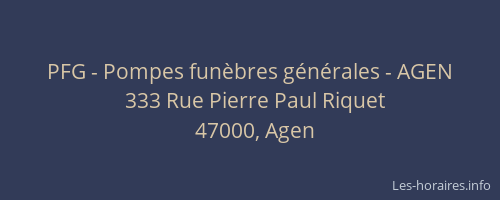 PFG - Pompes funèbres générales - AGEN