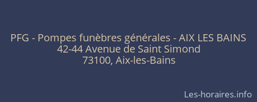 PFG - Pompes funèbres générales - AIX LES BAINS