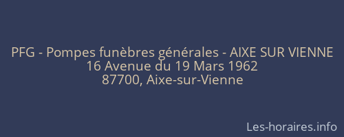 PFG - Pompes funèbres générales - AIXE SUR VIENNE