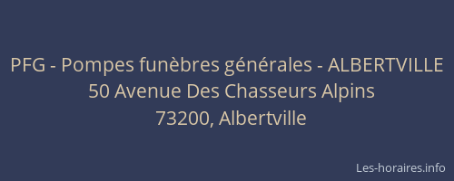 PFG - Pompes funèbres générales - ALBERTVILLE