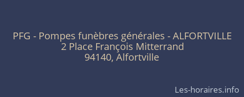 PFG - Pompes funèbres générales - ALFORTVILLE