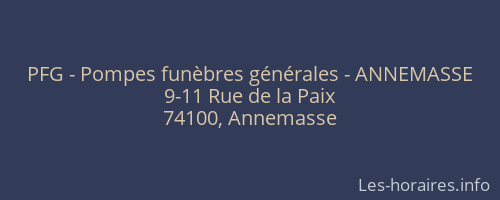 PFG - Pompes funèbres générales - ANNEMASSE
