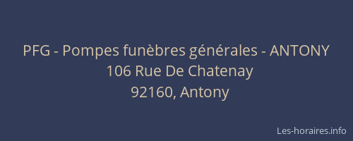 PFG - Pompes funèbres générales - ANTONY