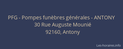 PFG - Pompes funèbres générales - ANTONY