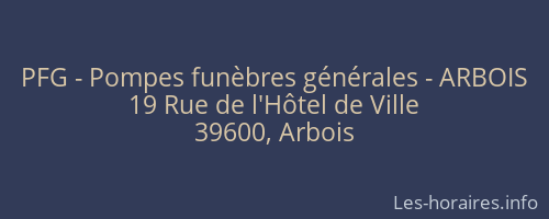 PFG - Pompes funèbres générales - ARBOIS
