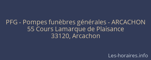 PFG - Pompes funèbres générales - ARCACHON