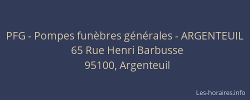 PFG - Pompes funèbres générales - ARGENTEUIL