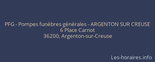 PFG - Pompes funèbres générales - ARGENTON SUR CREUSE