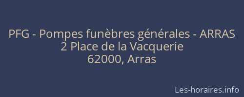 PFG - Pompes funèbres générales - ARRAS