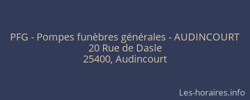 PFG - Pompes funèbres générales - AUDINCOURT