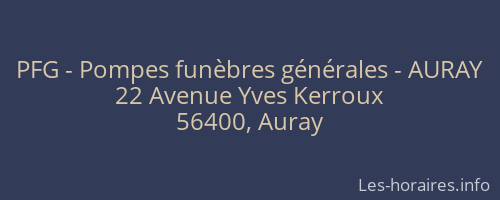 PFG - Pompes funèbres générales - AURAY