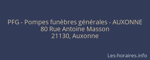 PFG - Pompes funèbres générales - AUXONNE