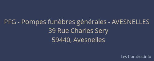 PFG - Pompes funèbres générales - AVESNELLES