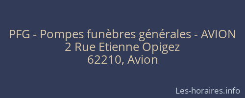 PFG - Pompes funèbres générales - AVION
