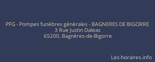 PFG - Pompes funèbres générales - BAGNERES DE BIGORRE