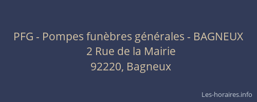 PFG - Pompes funèbres générales - BAGNEUX
