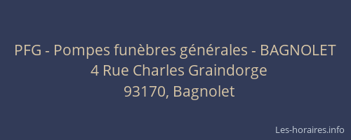 PFG - Pompes funèbres générales - BAGNOLET
