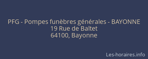 PFG - Pompes funèbres générales - BAYONNE