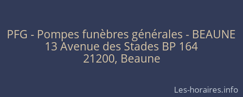 PFG - Pompes funèbres générales - BEAUNE